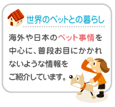 ���E�̃y�b�g�Ƃ̕�炵